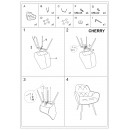 Стул SIGNAL CHERRY Velvet Bluvel 52 античный розовый/черный мат